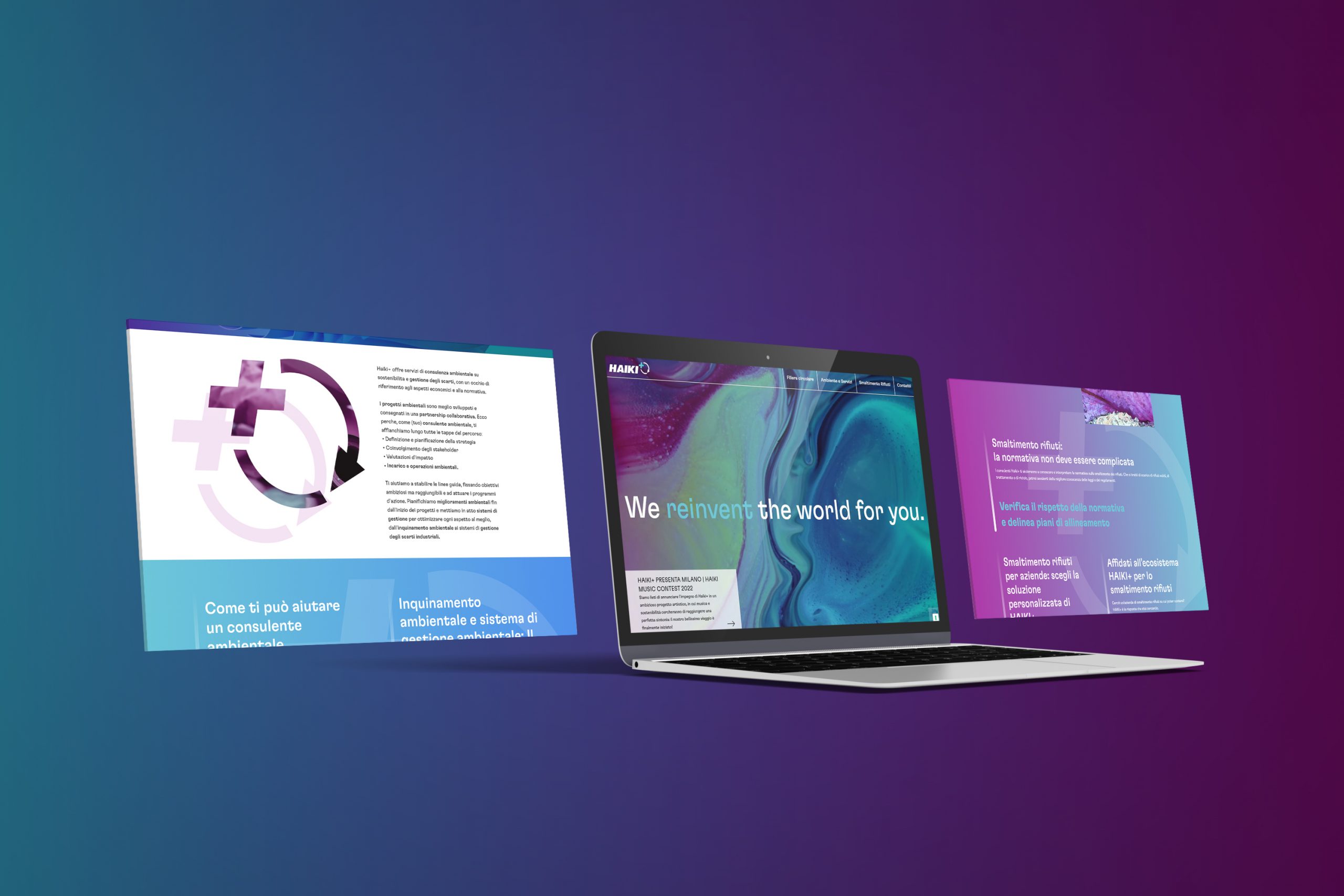 Desktop mockup of haiki+ website